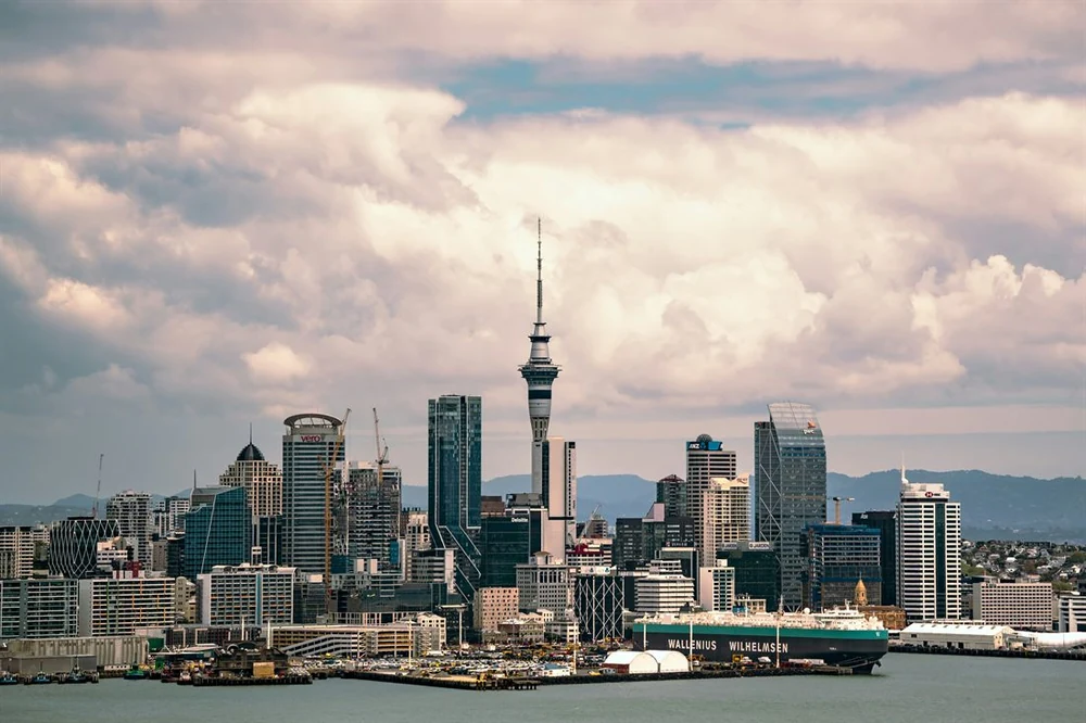 Auckland skyline in New Zealand